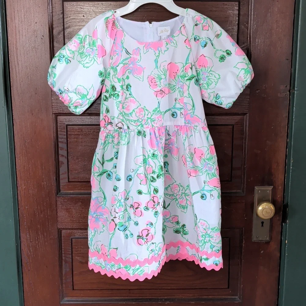 Lilly Pulitzer Mini Knoxlie Dress In Multi Oversized Orchids 12 - Picture 4 of 13